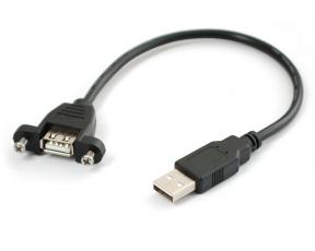 Adapter cable USB-A to USB-A - panel mounted @ electrokit