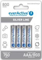 Laddningsbara AAA batterier 800mAh everActive 4-pack @ electrokit