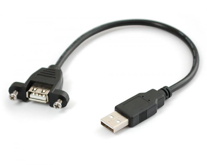 Adapter cable USB-A to USB-A - panel mounted @ electrokit (1 of 1)