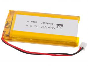 Battery LiPo 3.7V 3000mAh @ electrokit