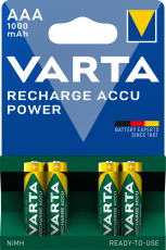 NiMH AAA battery rechargeble 1.2V 1000mAh Varta 4-pack @ electrokit