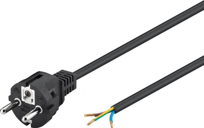 Mains cord CEE7/7 to open end 1.5m black @ electrokit (1 of 1)