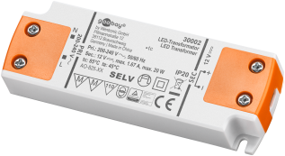 LED transformator 12V (DC) 20W @ electrokit