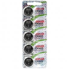 CR2025 batteries lithium 3V Maxell 5-pack @ electrokit