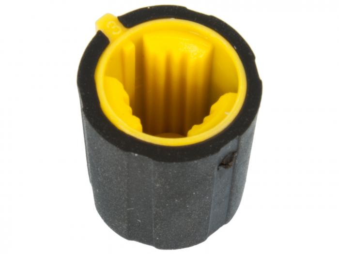 Knob rubber yellow 11.5x13.5mm @ electrokit (2 of 2)