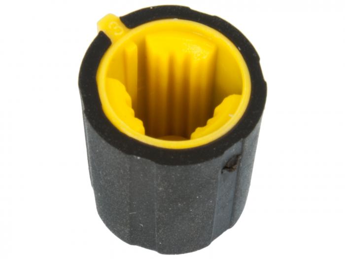 Knob rubber yellow 11.5x13.5mm @ electrokit (2 of 2)