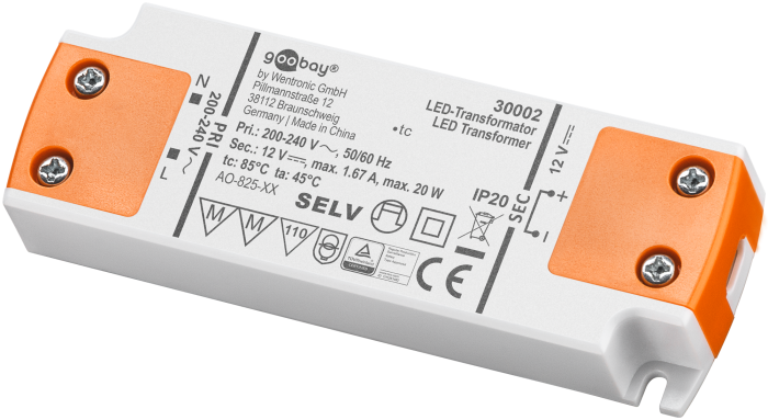 Power supply for LED 12V (DC) 20W @ electrokit (1 of 5)