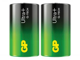 D / LR20 alkaliska batterier GP Ultra Plus 2-pack @ electrokit