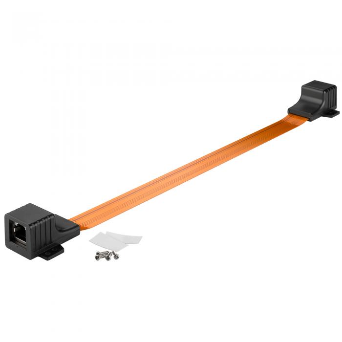 Cat.5 ultra-slim window feed-throug 0.25m RJ45 LAN @ electrokit (1 of 2)