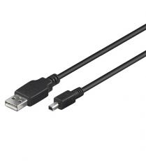 USB cable A-male - miniB-male 1.8m 4-pin @ electrokit