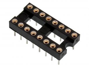 DIL-socket lathed 16-pin @ electrokit