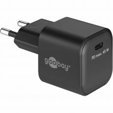 USB-C PD GaN charger 45W black @ electrokit
