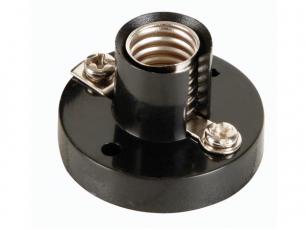 Lamp holder E10 black @ electrokit