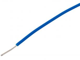 Hook-up wire AWG24 stranded - blue /m @ electrokit