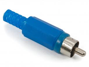 RCA-plug plastic blue @ electrokit