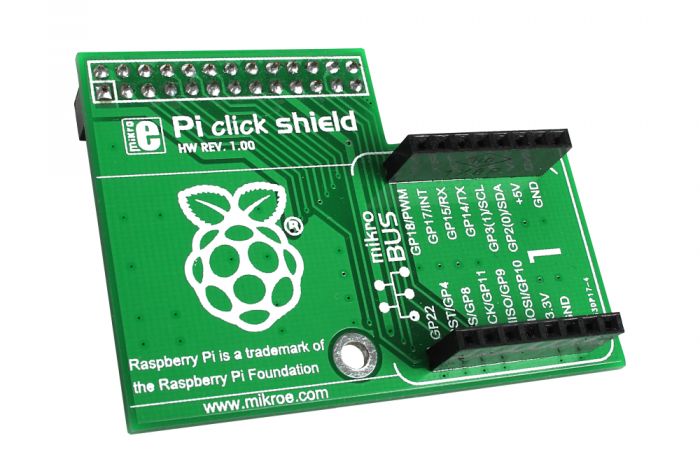Pi click shield - connectors soldered @ electrokit (1 of 5)