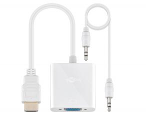 HDMI 1.2 to VGA adapter - white @ electrokit