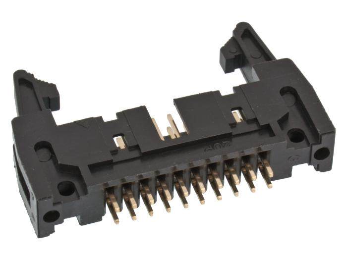 IDC box header PCB 20-p with long ejector 2.54mm @ electrokit (2 of 2)