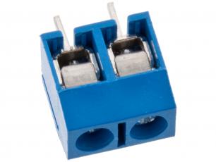 Screw terminal 5mm 2-p blue @ electrokit