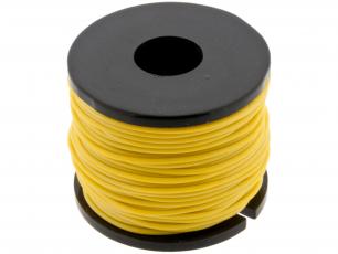 Hookup wire AWG30 silicone 15m - yellow @ electrokit