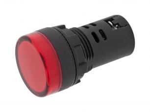 Panel mount indicator LED ø22mm 230VAC red @ electrokit