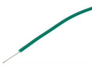 Hook-up wire AWG24 stranded - green /m @ electrokit