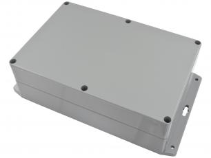 Enclosure grey with flange 222x146x75mm @ electrokit