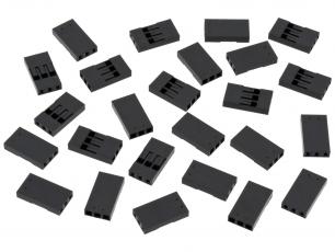 Contact housing 2.54mm 1x3-pin 25-pack @ electrokit