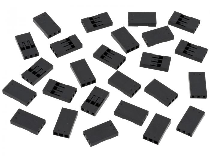 Contact housing 2.54mm 1x3-pin 25-pack @ electrokit (1 of 1)