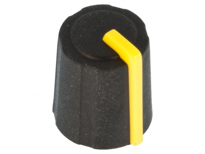 Knob rubber yellow 11.5x13.5mm @ electrokit (1 of 2)