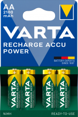 NiMH AA battery rechargeble 1.2V 2100mAh Varta 4-pack @ electrokit