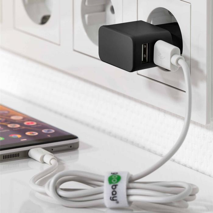 2-port USB-laddare 12W 2.4A fr iPhone svart MFi-certifierad @ electrokit (4 av 5)