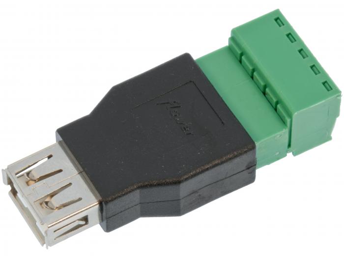 Adapter USB-A hona till skruvplint 5-pol @ electrokit (1 av 3)