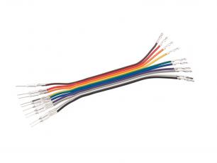 Ribbon cable with pre-crimped terminals 10-p M-F 75mm @ electrokit