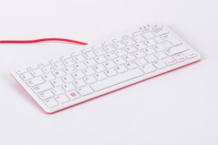 Keyboard Raspberry Pi - red/white @ electrokit