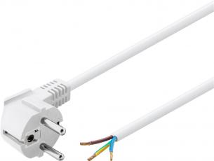 Power cord CEE7/7 to open end 1.5m white @ electrokit