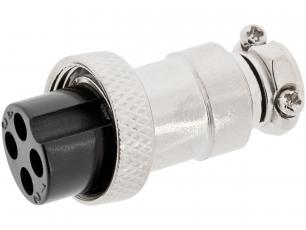 Connector GX16 jack 4-pin @ electrokit