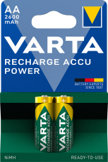 NiMH AA battery rechargeble 1.2V 2600mAh Varta 2-pack @ electrokit