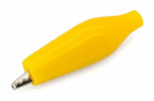 Alligator clip insulated yellow @ electrokit