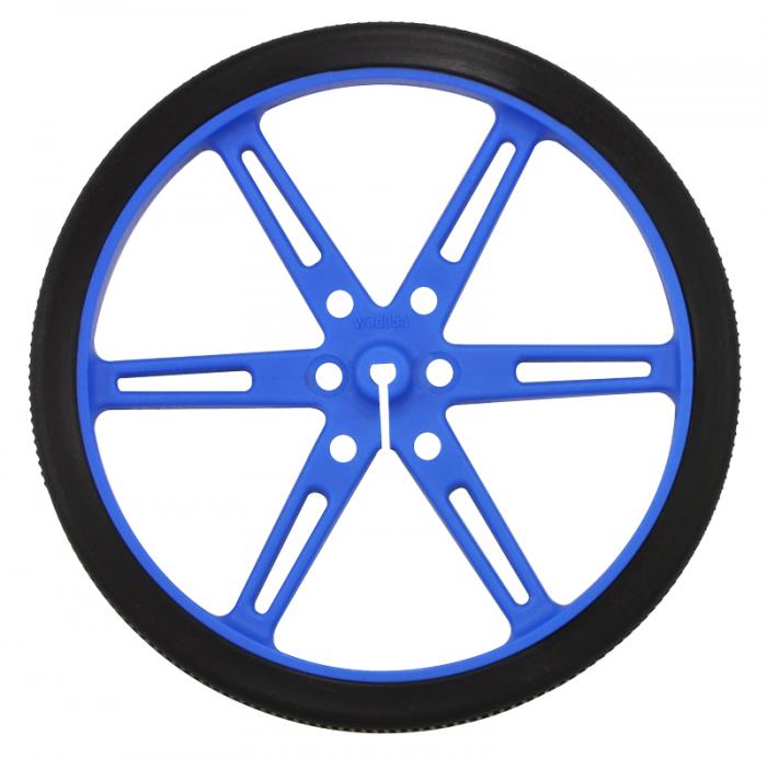 Hjul med gummidäck ø80x10mm - blå 2-pack @ electrokit (2 av 3)