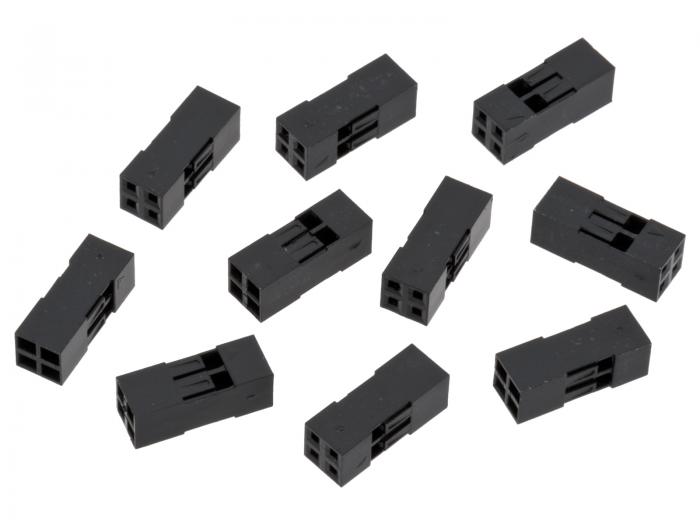 Contact housing 2.54mm 2x2-pin 10-pack @ electrokit (1 of 1)