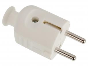 Power plug EU w protective gnd - white @ electrokit