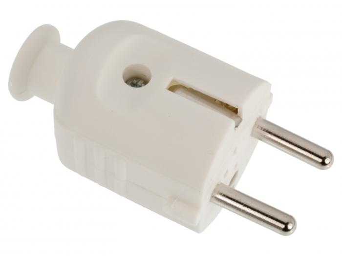 Power plug EU w protective gnd - white @ electrokit (1 of 1)