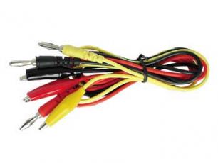 Test leads - 4mm banana plug / alligator clip - 3pcs @ electrokit