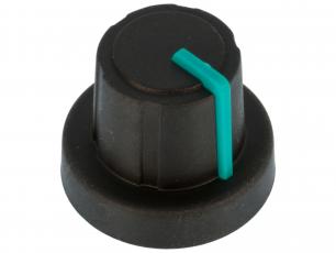 Knob rubber green ø18.9x15mm @ electrokit