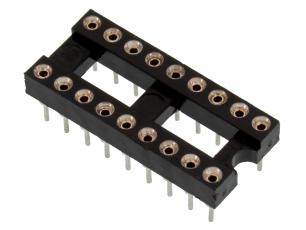 DIL-socket lathed 18-pin @ electrokit