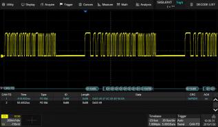 SDS2000XP-CANFD CAN FD serial trig and decoding option @ electrokit