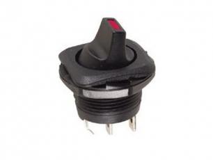 Toggle switch 1-p on-off LED red @ electrokit