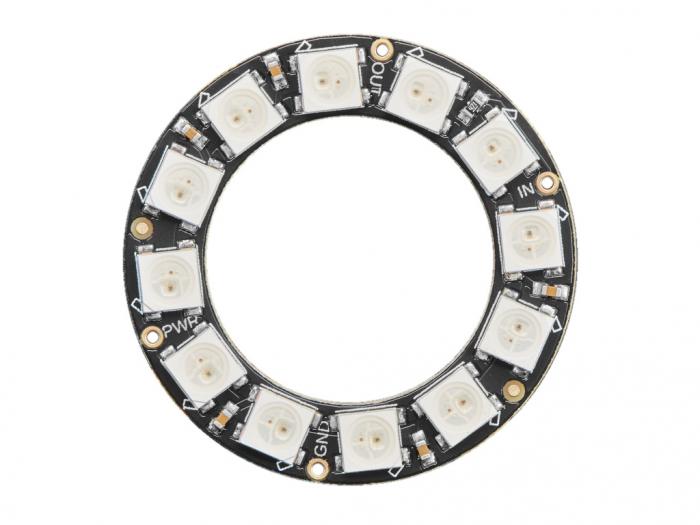 NeoPixel ring 12 RGB LEDs 37mm @ electrokit (2 of 4)