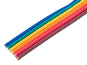 Ribbon cable multicolor 6 wires 2.5 mm /m @ electrokit